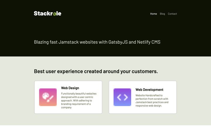 Stackrole homepage in 2020